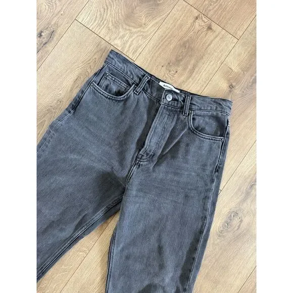 REFORMATION JEANS 26 black Cynthia High Rise Straight long Jean Faded - Picture 3 of 13